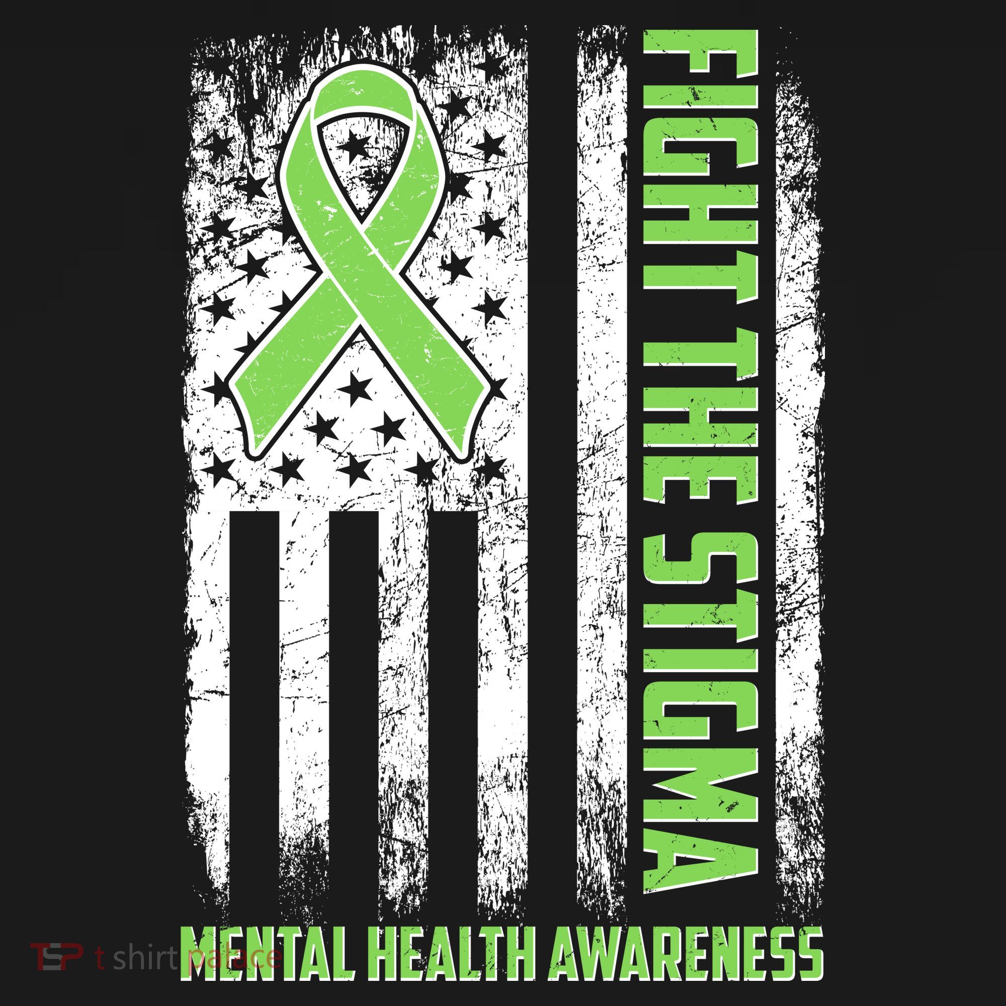 Fight The Stigma Mental Health Awareness Distressed USA Flag Women's Hoodie