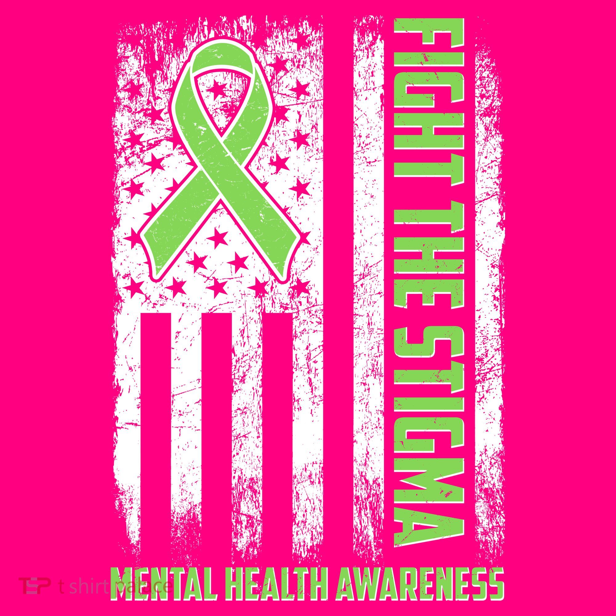 Fight The Stigma Mental Health Awareness Distressed USA Flag Long Sleeve Shirt