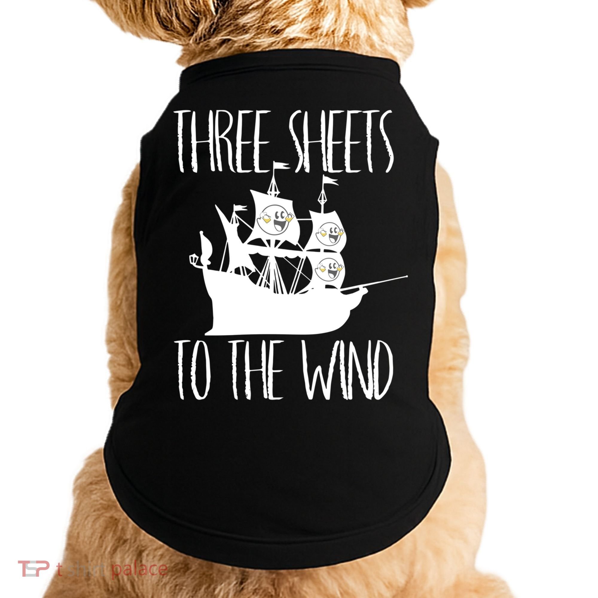 Funny Three Sheets To The Wind Booze Ing Ghost Gift Doggie Tank