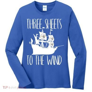 Funny Three Sheets To The Wind Booze Ing Ghost Gift Women's Long Sleeve Shirt
