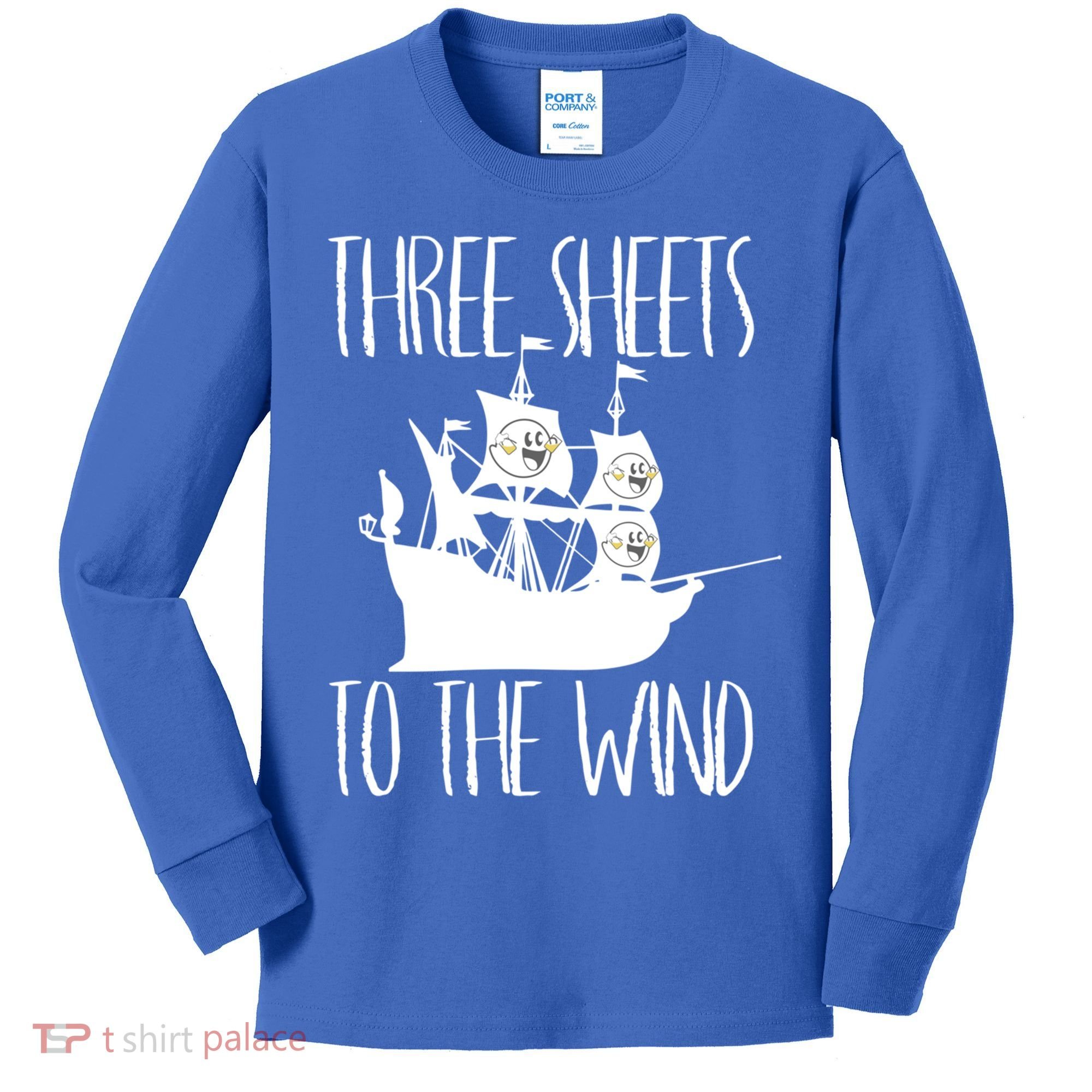 Funny Three Sheets To The Wind Booze Ing Ghost Gift Kids Long Sleeve Shirt