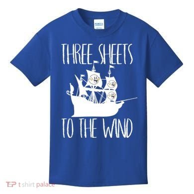 Funny Three Sheets To The Wind Booze Ing Ghost Gift Kids T-Shirt