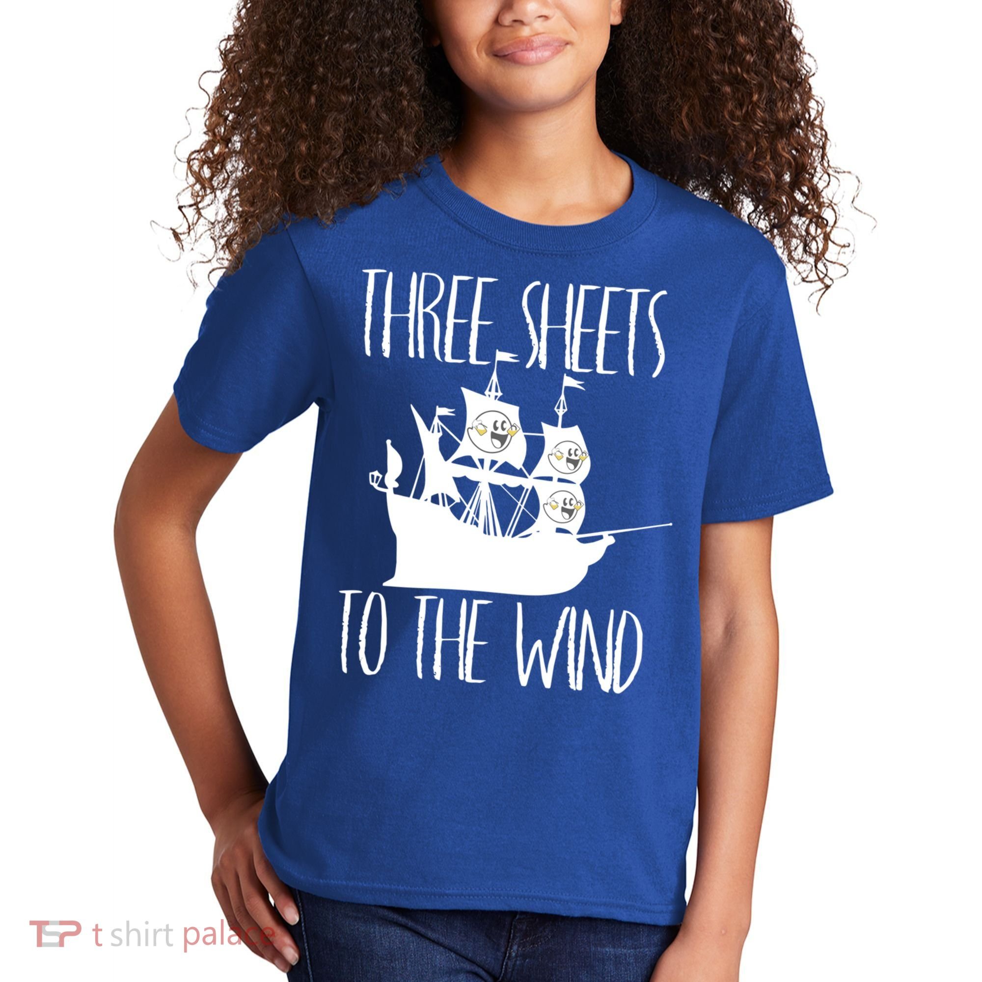 Funny Three Sheets To The Wind Booze Ing Ghost Gift Kids T-Shirt