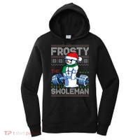 Frosty The Swoleman Ugly Christmas Funny Funny Snowman Gym Women's Hoodie thumb 0
