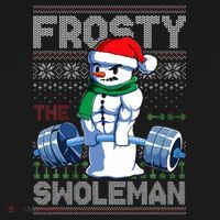 Frosty The Swoleman Ugly Christmas Funny Funny Snowman Gym Women's Hoodie thumb 2