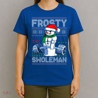 Frosty The Swoleman Ugly Christmas Funny Funny Snowman Gym T-Shirt thumb 4