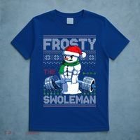 Frosty The Swoleman Ugly Christmas Funny Funny Snowman Gym T-Shirt thumb 5