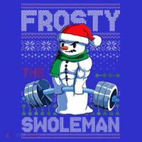 Frosty The Swoleman Ugly Christmas Funny Funny Snowman Gym T-Shirt thumb 7