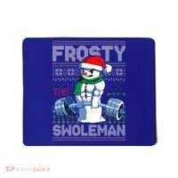 Frosty The Swoleman Ugly Christmas Funny Funny Snowman Gym Mousepad thumb 0