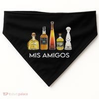 Funny Trendy Sarcastic Alcohol Mis Amigos Tequila Women USA-Made Doggie Bandana thumb 0