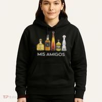 Funny Trendy Sarcastic Alcohol Mis Amigos Tequila Women Hoodie thumb 5