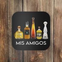 Funny Trendy Sarcastic Alcohol Mis Amigos Tequila Women Coaster thumb 0