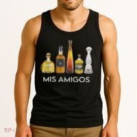 Funny Trendy Sarcastic Alcohol Mis Amigos Tequila Women Tank Top thumb 3