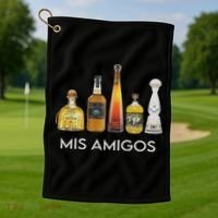 Funny Trendy Sarcastic Alcohol Mis Amigos Tequila Women Golf Towel thumb 1