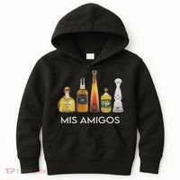 Funny Trendy Sarcastic Alcohol Mis Amigos Tequila Women Kids Hoodie thumb 0