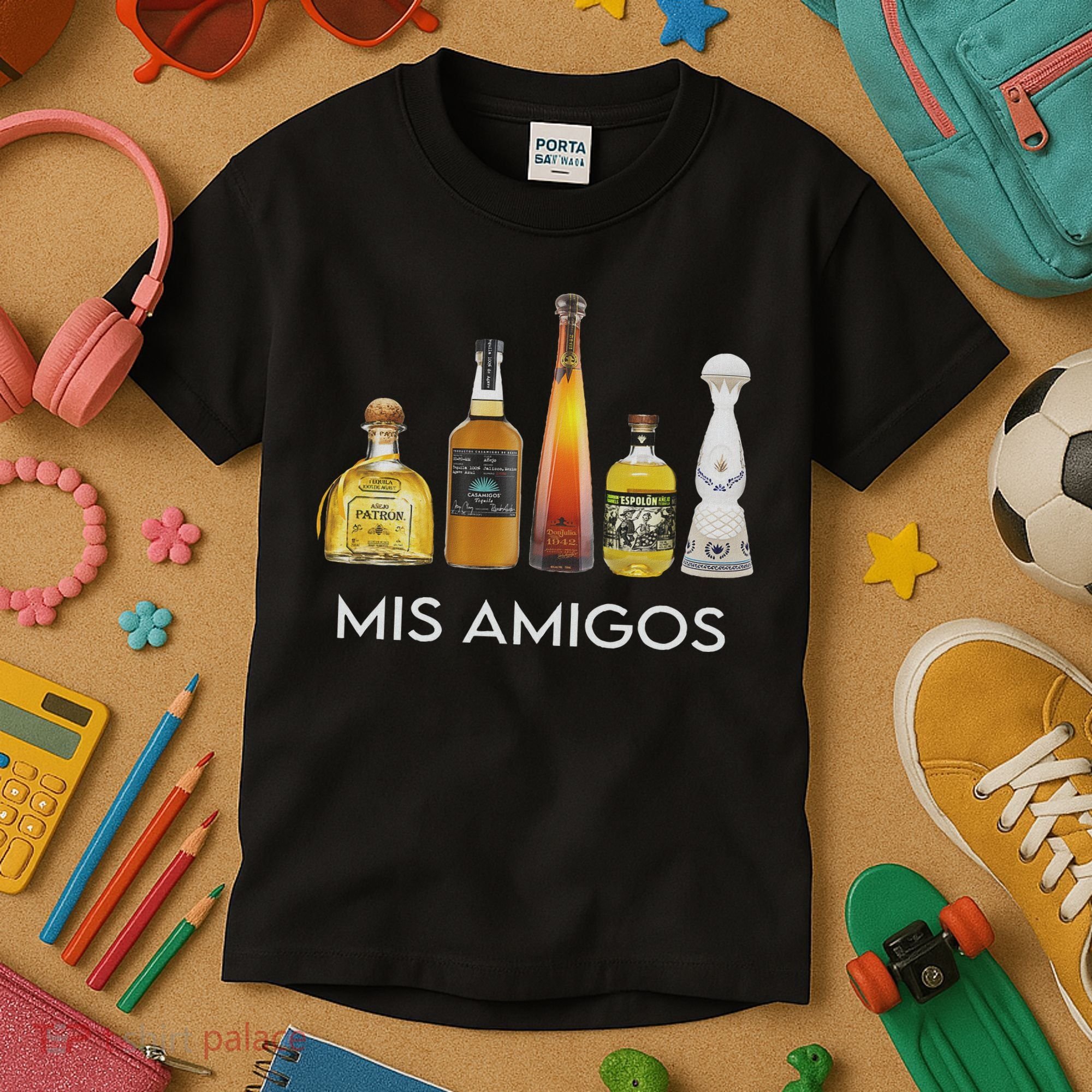 Funny Trendy Sarcastic Alcohol Mis Amigos Tequila Women Kids T-Shirt