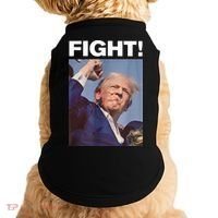 Fight! Trump Shot Trump Rally Gift Doggie Tank thumb 0