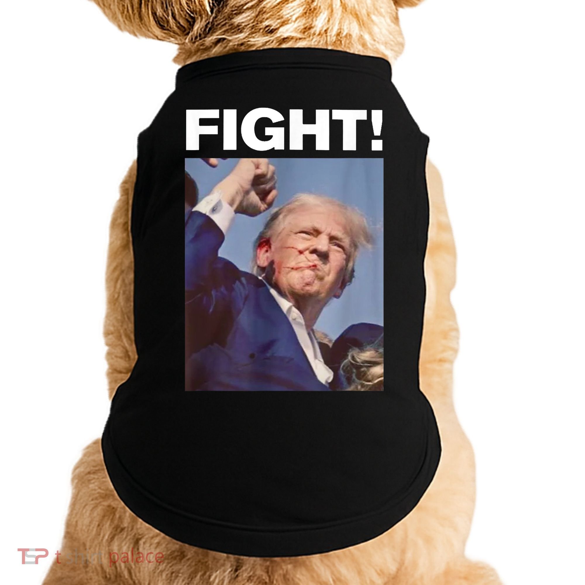 Fight! Trump Shot Trump Rally Gift Doggie Tank