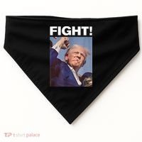 Fight! Trump Shot Trump Rally Gift USA-Made Doggie Bandana thumb 0
