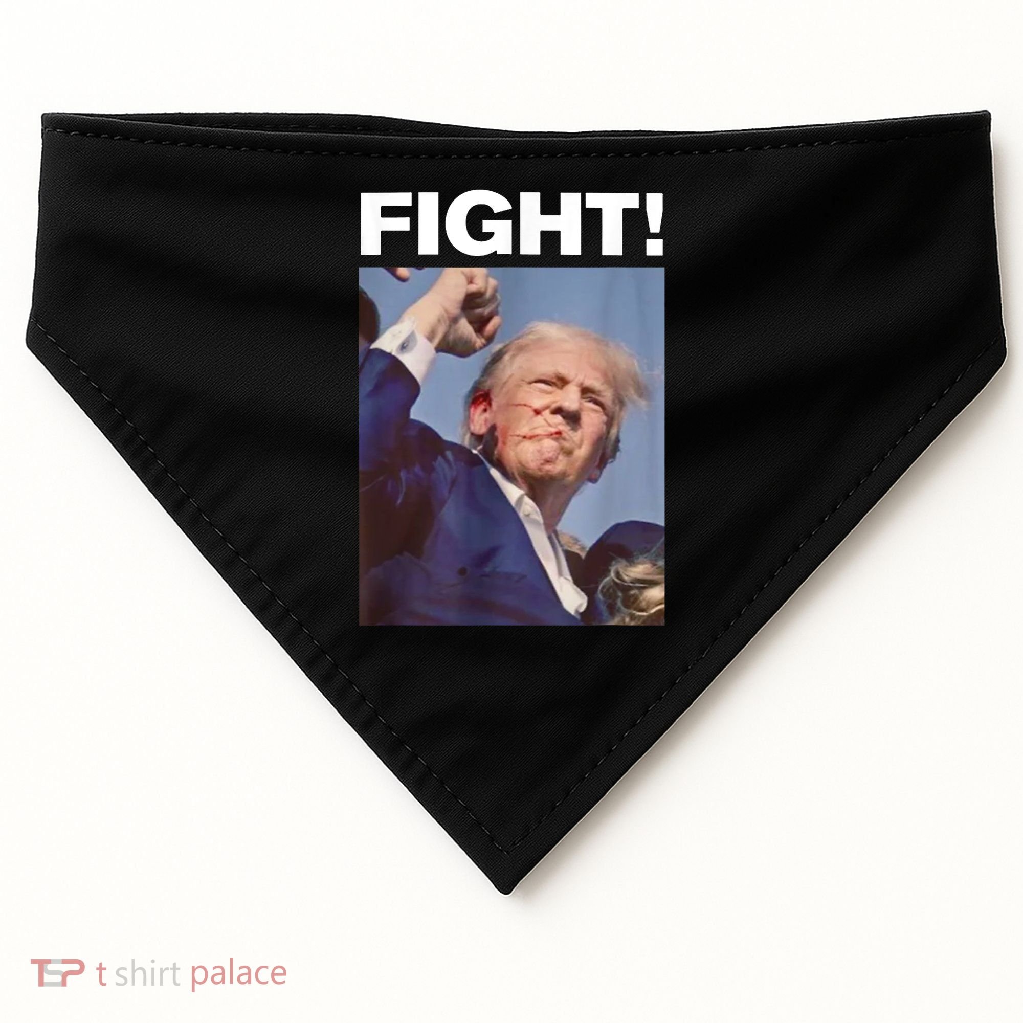 Fight! Trump Shot Trump Rally Gift USA-Made Doggie Bandana