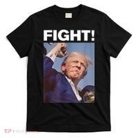 Fight! Trump Shot Trump Rally Gift T-Shirt thumb 0