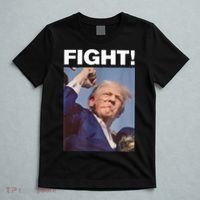 Fight! Trump Shot Trump Rally Gift T-Shirt thumb 5
