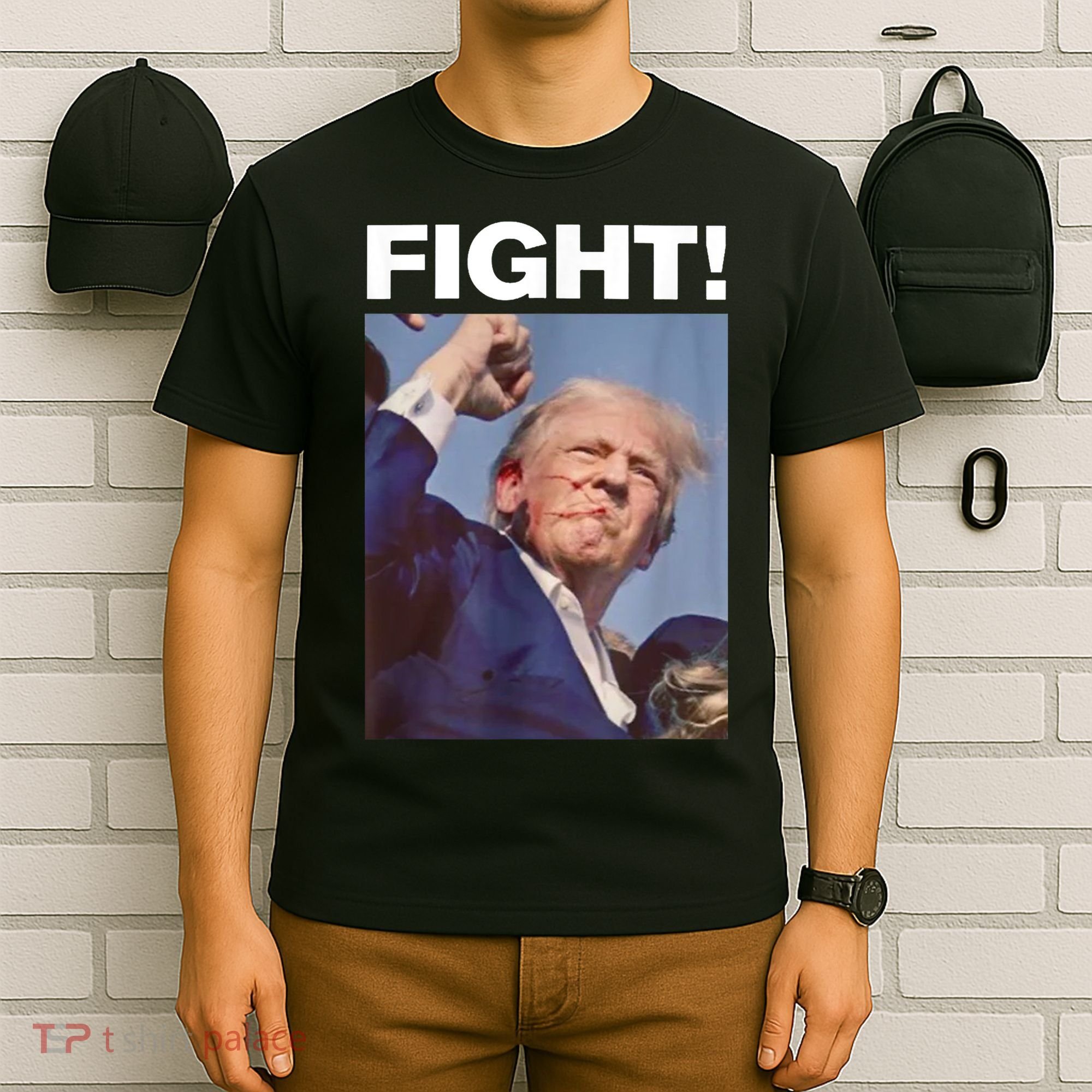 Fight! Trump Shot Trump Rally Gift T-Shirt