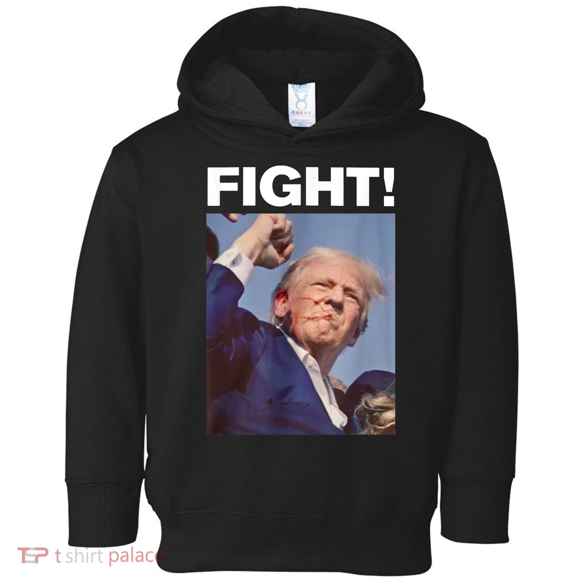 Fight! Trump Shot Trump Rally Gift Toddler Hoodie