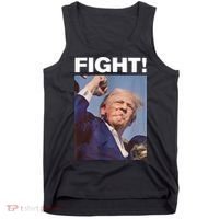 Fight! Trump Shot Trump Rally Gift Tank Top thumb 0