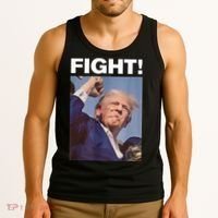 Fight! Trump Shot Trump Rally Gift Tank Top thumb 3