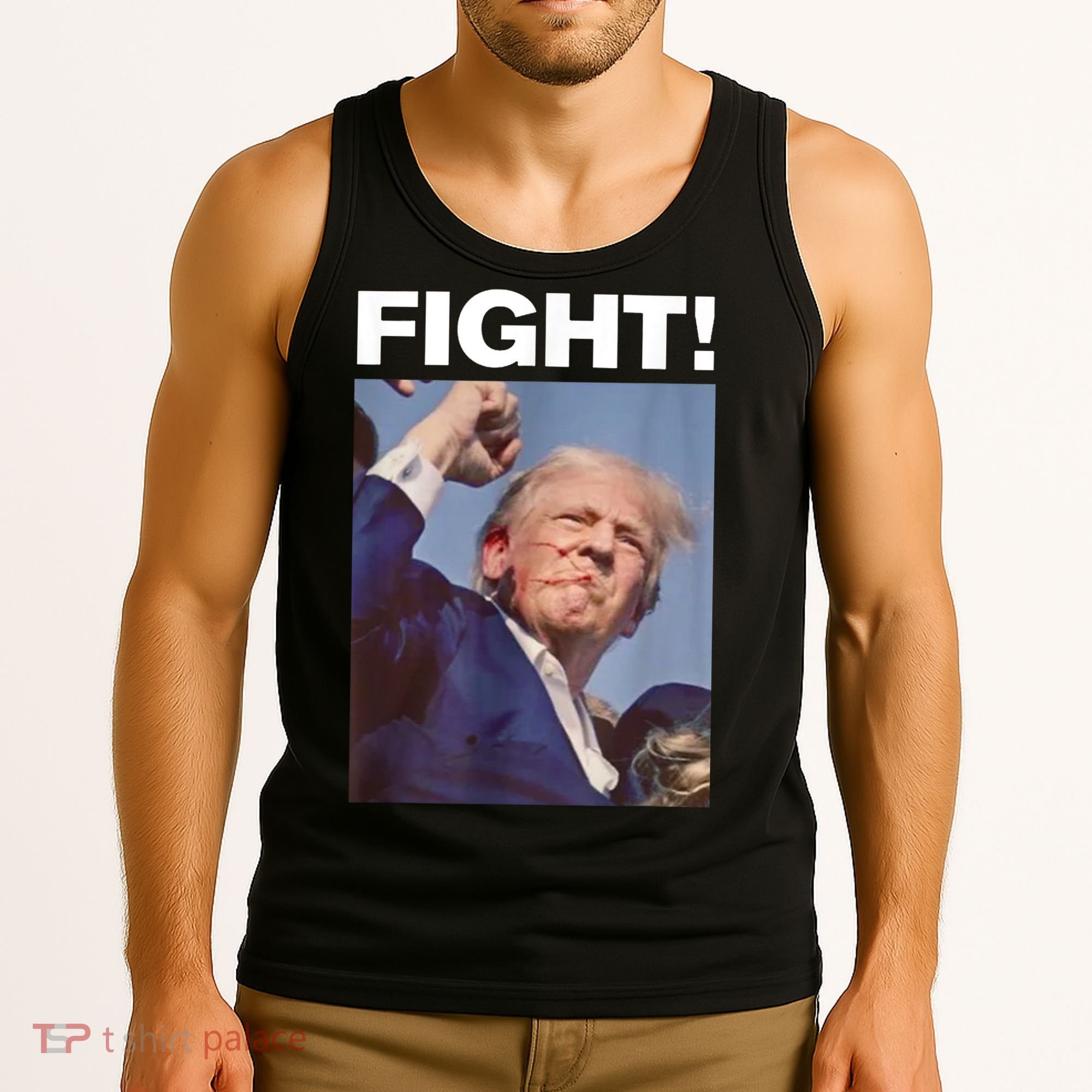 Fight! Trump Shot Trump Rally Gift Tank Top