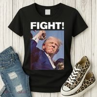 Fight! Trump Shot Trump Rally Gift Women's T-Shirt thumb 3