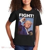 Fight! Trump Shot Trump Rally Gift Kids T-Shirt thumb 2
