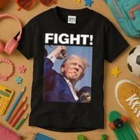 Fight! Trump Shot Trump Rally Gift Kids T-Shirt thumb 3