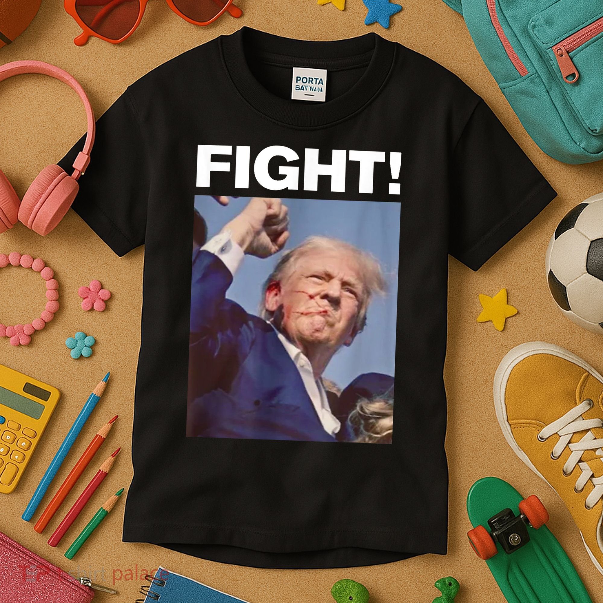 Fight! Trump Shot Trump Rally Gift Kids T-Shirt