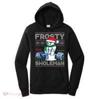 Frosty The Swoleman Ugly Christmas Sweater Funny Snowman Gym Women's Hoodie thumb 0