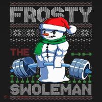 Frosty The Swoleman Ugly Christmas Sweater Funny Snowman Gym Women's Hoodie thumb 2