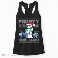 Frosty The Swoleman Ugly Christmas Sweater Funny Snowman Gym Women's Tank Top thumb 0