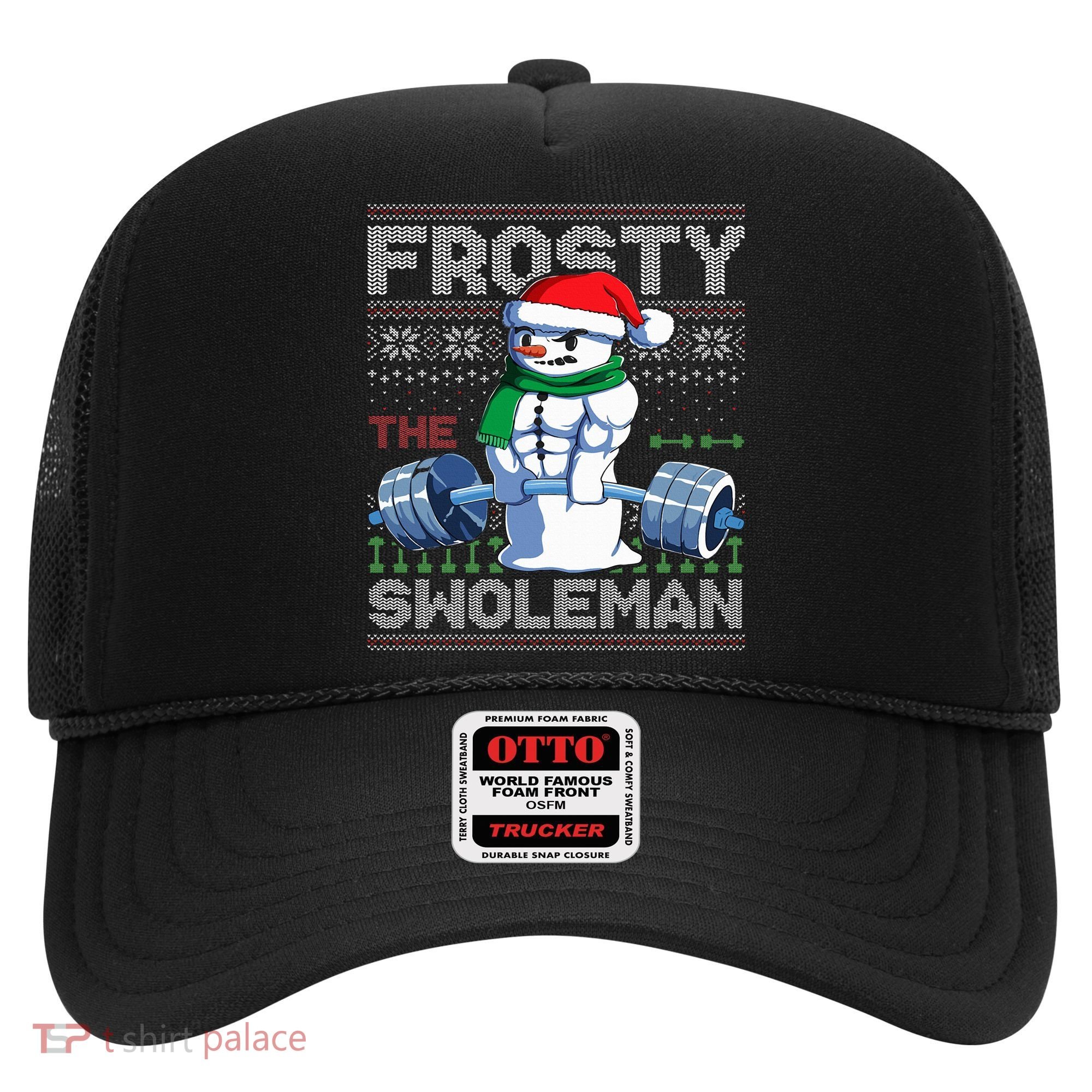 Frosty The Swoleman Ugly Christmas Sweater Funny Snowman Gym Hat