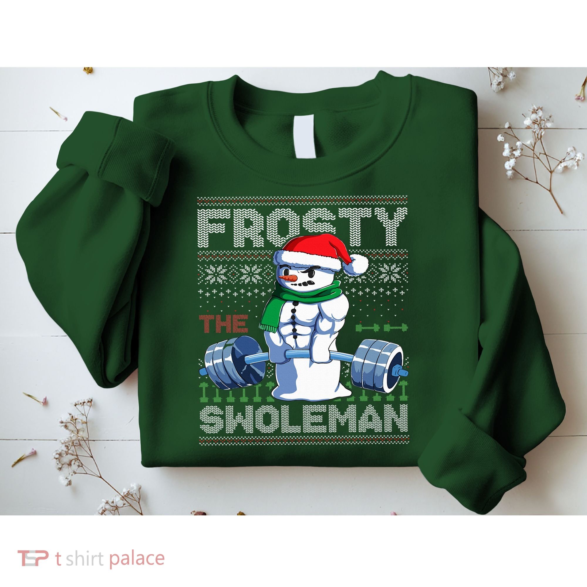 Frosty The Swoleman Ugly Christmas Sweater Funny Snowman Gym Sweatshirt