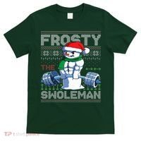 Frosty The Swoleman Ugly Christmas Sweater Funny Snowman Gym T-Shirt thumb 0
