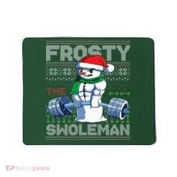 Frosty The Swoleman Ugly Christmas Sweater Funny Snowman Gym Mousepad thumb 0