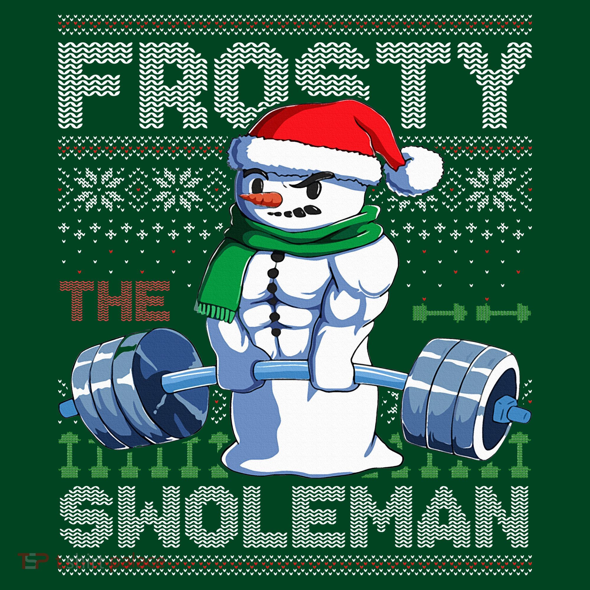 Frosty The Swoleman Ugly Christmas Sweater Funny Snowman Gym Mousepad
