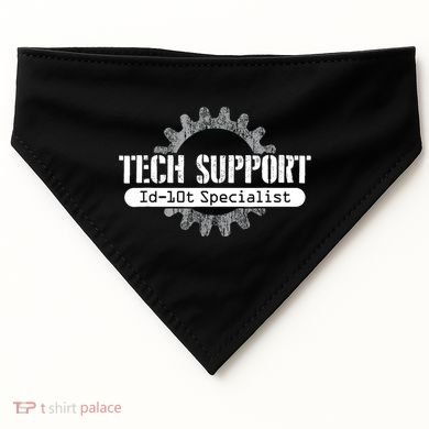Funny Tech Support Id10t Computer Idiot Joke Gift USA-Made Doggie Bandana