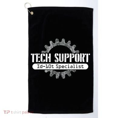 Funny Tech Support Id10t Computer Idiot Joke Gift Golf Towel