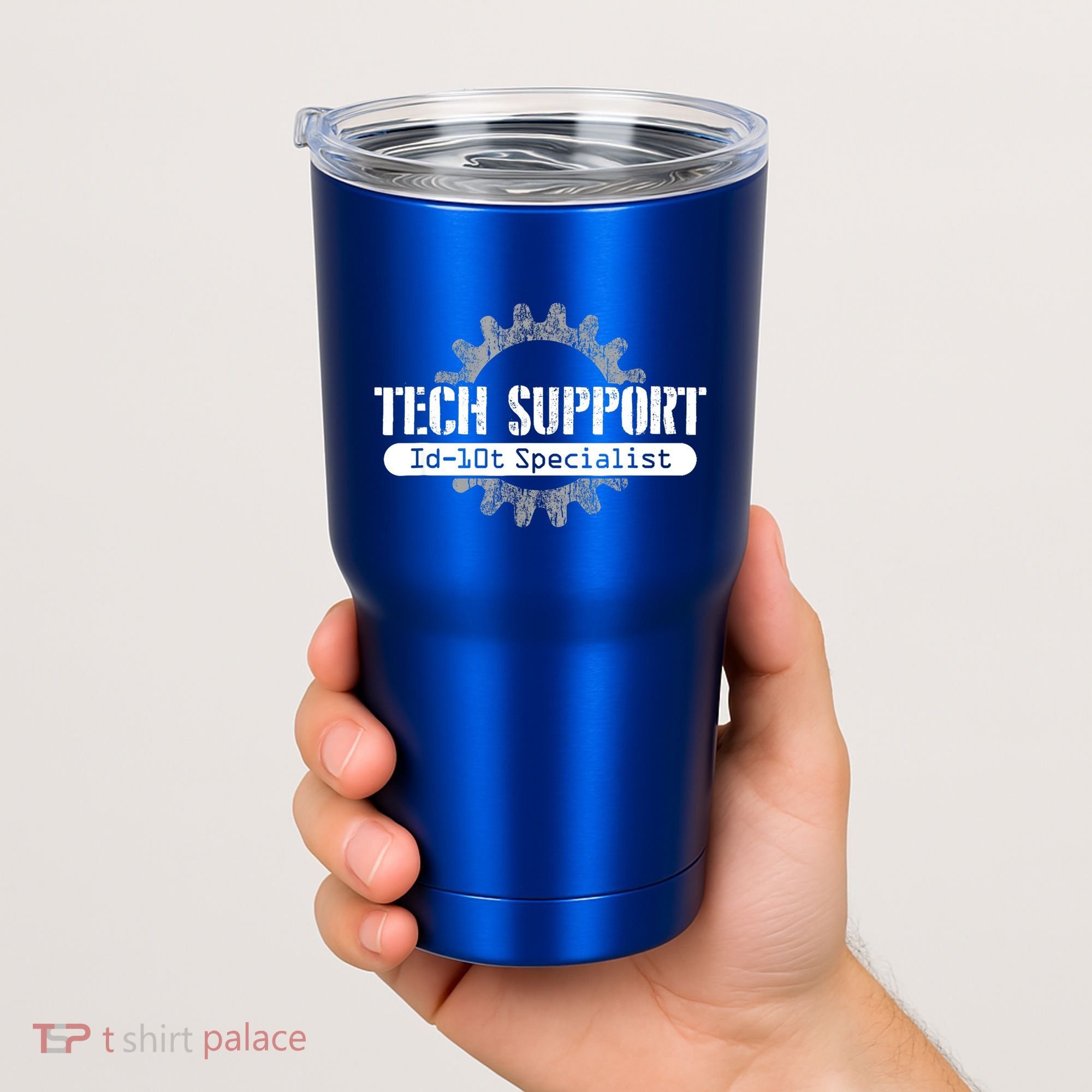 Funny Tech Support Id10t Computer Idiot Joke Gift Tumbler