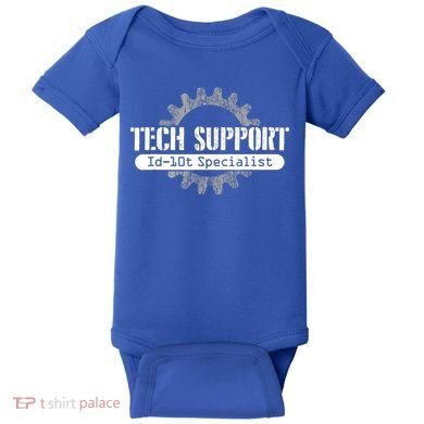 Funny Tech Support Id10t Computer Idiot Joke Gift Baby Bodysuit