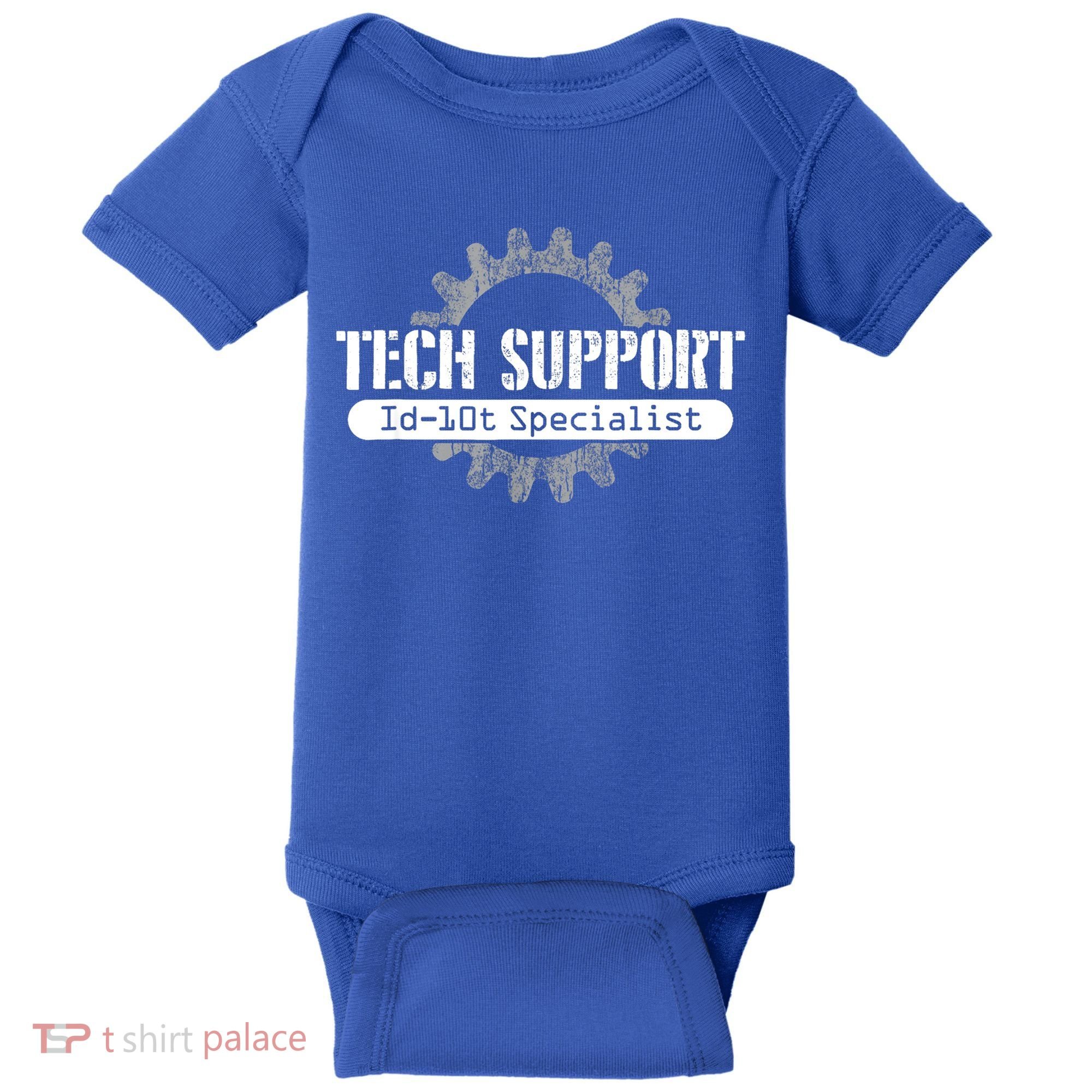 Funny Tech Support Id10t Computer Idiot Joke Gift Baby Bodysuit