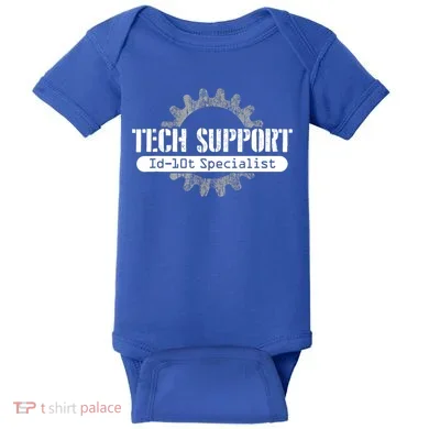 Funny Tech Support Id10t Computer Idiot Joke Gift Baby Bodysuit