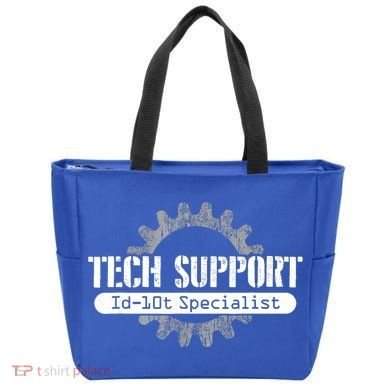 Funny Tech Support Id10t Computer Idiot Joke Gift Tote Bag